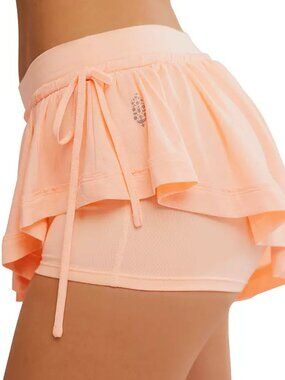 ☀️ Free People FP Movement Tempo Flow Shorts - Pastel Peach - Size Large